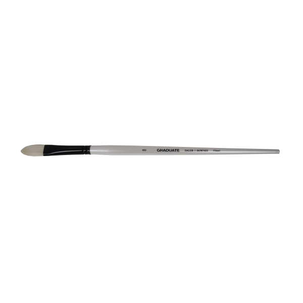 daler rowney graduate pincel para oleo pelo de cerda natural mango largo lengua de gato n°8