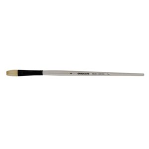 daler rowney graduate pincel para oleo pelo de cerda natural mango largo plano n°8