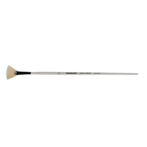 daler rowney graduate pincel para oleo pelo de cerda natural mango largo abanico n°2