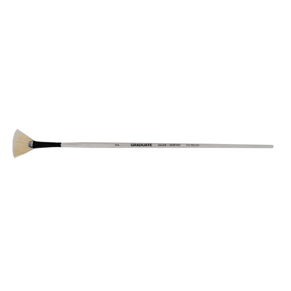daler rowney graduate pincel para oleo pelo de cerda natural mango largo abanico n°2