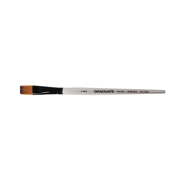 daler rowney graduate pincel multitecnica pelo sintetico mango corto plano lavis 1/2"