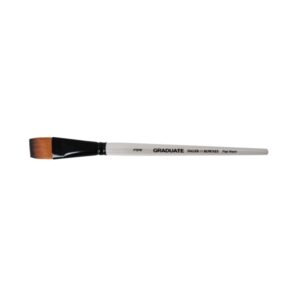 daler rowney graduate pincel multitecnica pelo sintetico mango corto plano lavis, 3/4"
