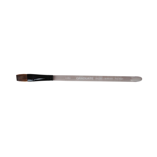 daler rowney graduate pincel acuarela mezcla de pelo de pony y sintetico mango corto plano lavis 1/2"