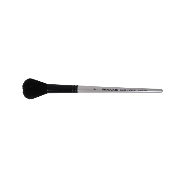 daler rowney graduate pincel acuarela pelo de cabra natural mango corto redondo montado sobre punta 1"
