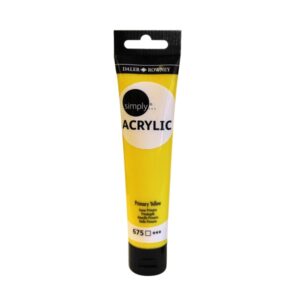 daler rowney simply pintura acrilica tubo de plastico 75ml color amarillo de proceso