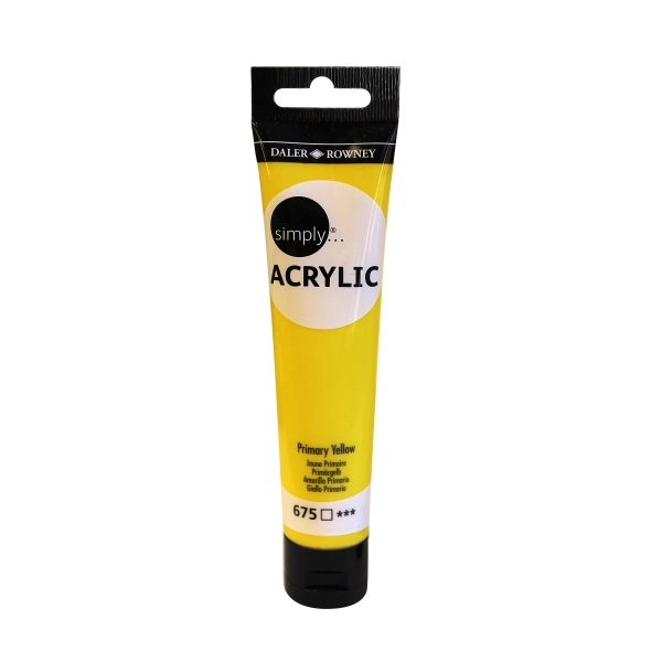daler rowney simply pintura acrilica tubo de plastico 75ml color amarillo de proceso