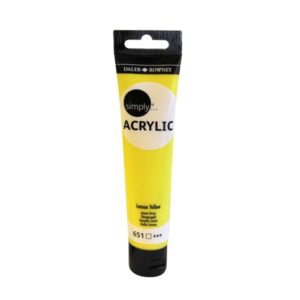 daler rowney simply pintura acrilica tubo de plastico 75ml color amarillo limon