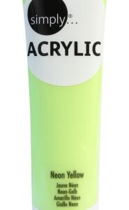 daler rowney simply pintura acrilica tubo de plastico 75ml color amarillo neon