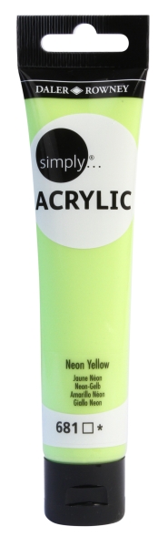 daler rowney simply pintura acrilica tubo de plastico 75ml color amarillo neon