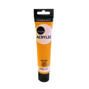 daler rowney simply pintura acrilica tubo de plastico 75ml color amarillo profundo
