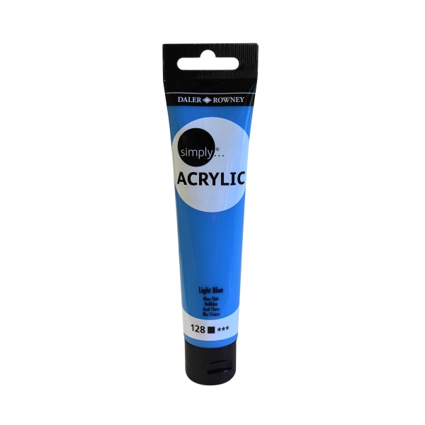daler rowney simply pintura acrilica tubo de plastico 75ml color azul claro