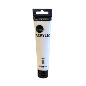 daler rowney simply pintura acrilica tubo de plastico 75ml color blanco