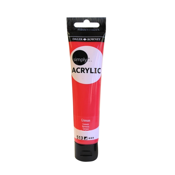 daler rowney simply pintura acrilica tubo de plastico 75ml color carmesi