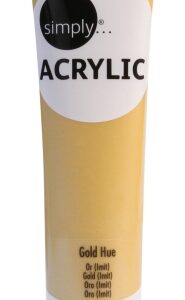 daler rowney simply pintura acrilica tubo de plastico 75ml color dorado