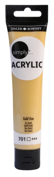 daler rowney simply pintura acrilica tubo de plastico 75ml color dorado