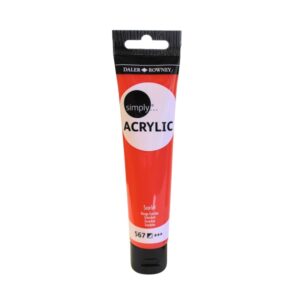 daler rowney simply pintura acrilica tubo de plastico 75ml color escarlata