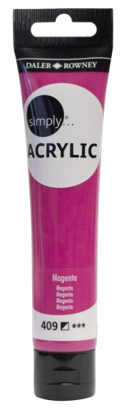 daler rowney simply pintura acrilica tubo de plastico 75ml color magenta