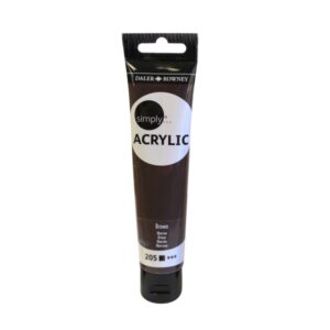 daler rowney simply pintura acrilica tubo de plastico 75ml color marron