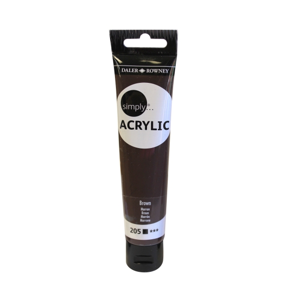 daler rowney simply pintura acrilica tubo de plastico 75ml color marron