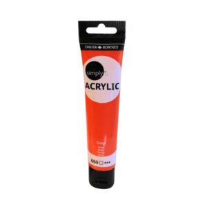 daler rowney simply pintura acrilica tubo de plastico 75ml color naranja