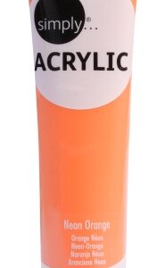 daler rowney simply pintura acrilica tubo de plastico 75ml color naranja neon