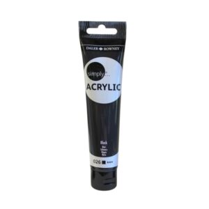 daler rowney simply pintura acrilica tubo de plastico 75ml color negro