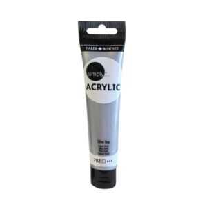 daler rowney simply pintura acrilica tubo de plastico 75ml color plata