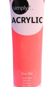 daler rowney simply pintura acrilica tubo de plastico 75ml color rojo neon