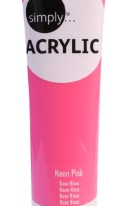 daler rowney simply pintura acrilica tubo de plastico 75ml color rosa neon