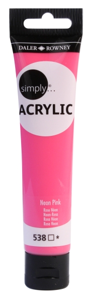 daler rowney simply pintura acrilica tubo de plastico 75ml color rosa neon