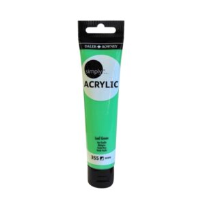 daler rowney simply pintura acrilica tubo de plastico 75ml color verde hoja