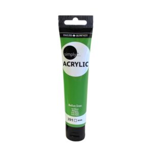 daler rowney simply pintura acrilica tubo de plastico 75ml color verde medio