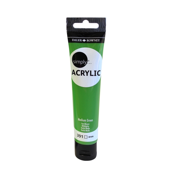 daler rowney simply pintura acrilica tubo de plastico 75ml color verde medio