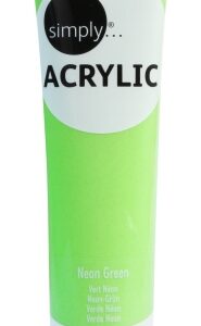 daler rowney simply pintura acrilica tubo de plastico 75ml color verde neon