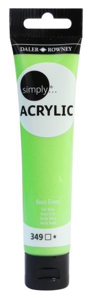 daler rowney simply pintura acrilica tubo de plastico 75ml color verde neon
