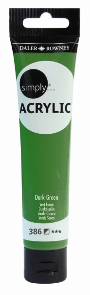 daler rowney simply pintura acrilica tubo de plastico 75ml color verde oscuro