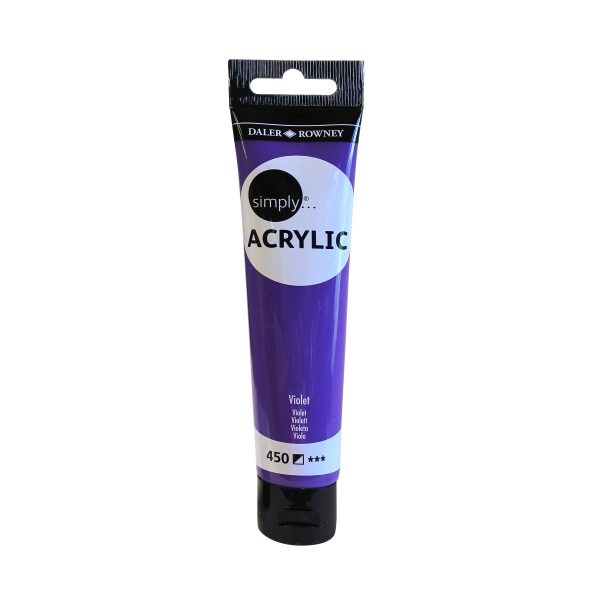 daler rowney simply pintura acrilica tubo de plastico 75ml color violeta