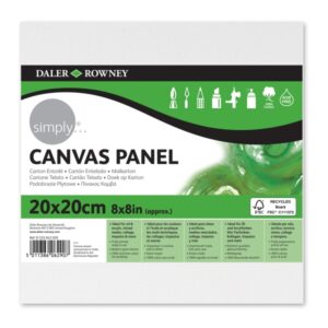 daler rowney simply carton entelado 250g 20x20cm imprimacion triple grano medio 100% algodon sin acido 250g color blanco