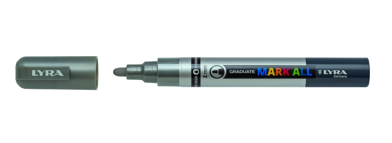 lyra mark all rotulador permanente multisuperficie punta redonda 2mm color plata