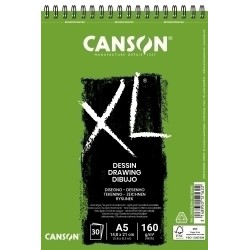 canson xl dibujo album espiral de 30 hojas a5 160g grano ligero color blanco