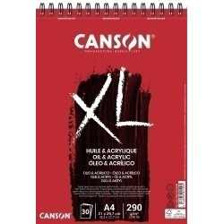 canson xl oleo & acrilico album espiral de 30 hojas a4 290g grano fino color blanco