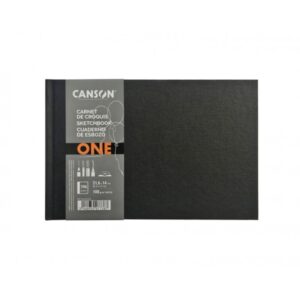 canson sketch one cuaderno apaisado con 98 hojas 21.6x14cm 100g grano fino color blanco