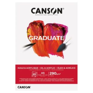canson graduate oleo & acrilico bloc encolado de 20 hojas a5 290g grano fino color blanco