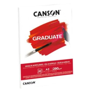 canson graduate oleo & acrilico bloc encolado de 20 hojas a3 290g grano fino color blanco