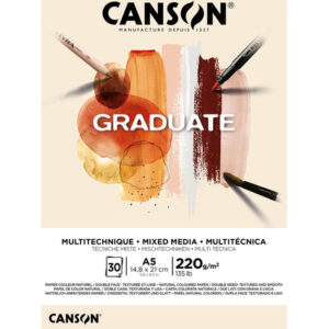canson graduate mix media bloc encolado de 30 hojas a5 220g grano fino color ocre