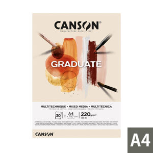 canson graduate mix media bloc encolado de 30 hojas a4 220g grano fino color ocre