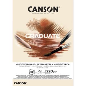 canson graduate mix media bloc encolado de 30 hojas a3 220g grano fino color ocre