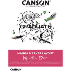 canson graduate manga layout bloc encolado de 20 hojas a4 70g extraliso color blanco