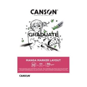 canson graduate manga layout bloc encolado de 20 hojas a3 70g extraliso color blanco