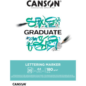 canson graduate lettering rotulador bloc encolado de 20 hojas a4 180g satinado color blanco